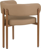 Gideon Dining Chairs - Set of 2 Contemporary Vegan Leather Chairs with Stylish Walnut Frame