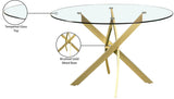 Xander Contemporary Dining Table with Elegant Tempered Glass Top and Stunning Metal Base Design