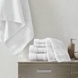 Turkish Cotton 6-Piece Bathroom Towel Set, White
