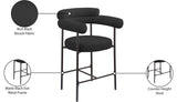 Blake Counter Stool Set of 2 - Stylish Contemporary Design with Durable Matte Black Iron Frame