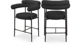 Blake Counter Stool Set of 2 - Stylish Contemporary Design with Durable Matte Black Iron Frame
