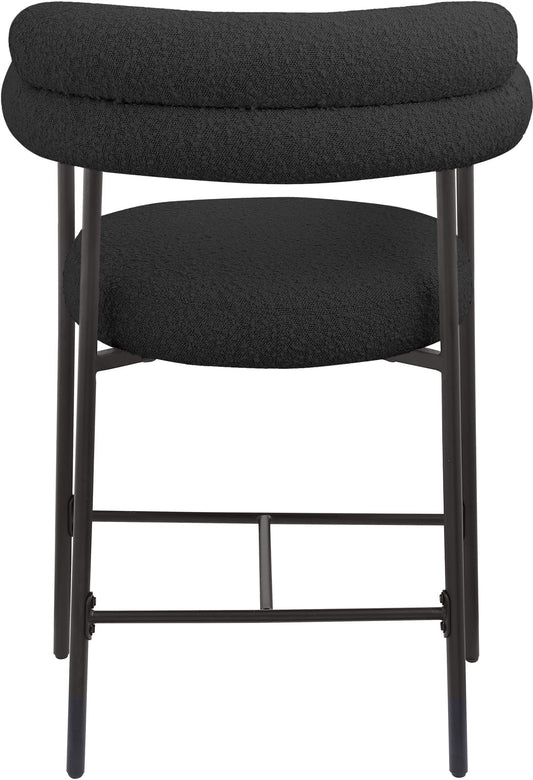 Blake Counter Stool Set of 2 - Stylish Contemporary Design with Durable Matte Black Iron Frame