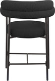 Blake Counter Stool Set of 2 - Stylish Contemporary Design with Durable Matte Black Iron Frame