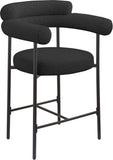 Blake Counter Stool Set of 2 - Stylish Contemporary Design with Durable Matte Black Iron Frame