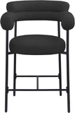 Blake Counter Stool Set of 2 - Stylish Contemporary Design with Durable Matte Black Iron Frame