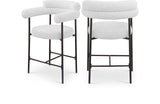 Blake Counter Stool Set of 2 - Stylish Contemporary Design with Durable Matte Black Iron Frame