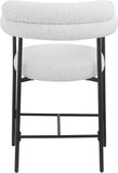 Blake Counter Stool Set of 2 - Stylish Contemporary Design with Durable Matte Black Iron Frame