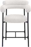 Blake Counter Stool Set of 2 - Stylish Contemporary Design with Durable Matte Black Iron Frame