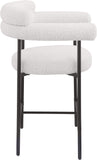Blake Counter Stool Set of 2 - Stylish Contemporary Design with Durable Matte Black Iron Frame