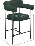 Blake Counter Stool Set of 2 - Stylish Contemporary Design with Durable Matte Black Iron Frame