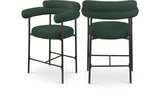 Blake Counter Stool Set of 2 - Stylish Contemporary Design with Durable Matte Black Iron Frame