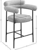 Blake Counter Stool Set of 2 - Stylish Contemporary Design with Durable Matte Black Iron Frame