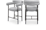 Blake Counter Stool Set of 2 - Stylish Contemporary Design with Durable Matte Black Iron Frame