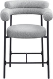 Blake Counter Stool Set of 2 - Stylish Contemporary Design with Durable Matte Black Iron Frame