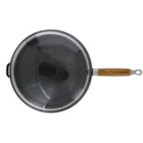 Chasseur Enameled Cast Iron Fry Pan with Wood Handle and Lid