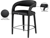 Sylvester Contemporary Counter Height Stool with Rounded Back for Modern Dining Spaces and Comfort