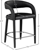 Sylvester Contemporary Counter Height Stool with Rounded Back for Modern Dining Spaces and Comfort