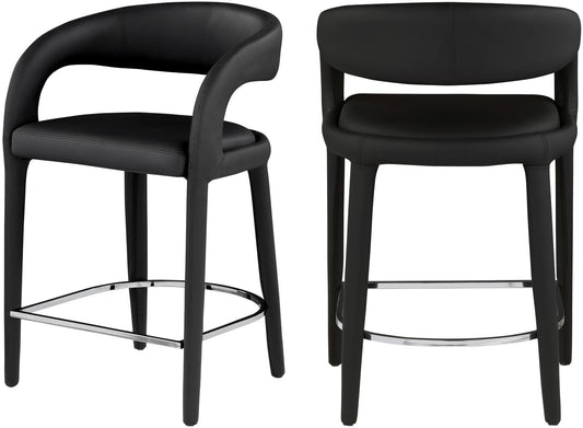 Sylvester Contemporary Counter Height Stool with Rounded Back for Modern Dining Spaces and Comfort