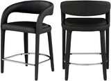 Sylvester Contemporary Counter Height Stool with Rounded Back for Modern Dining Spaces and Comfort