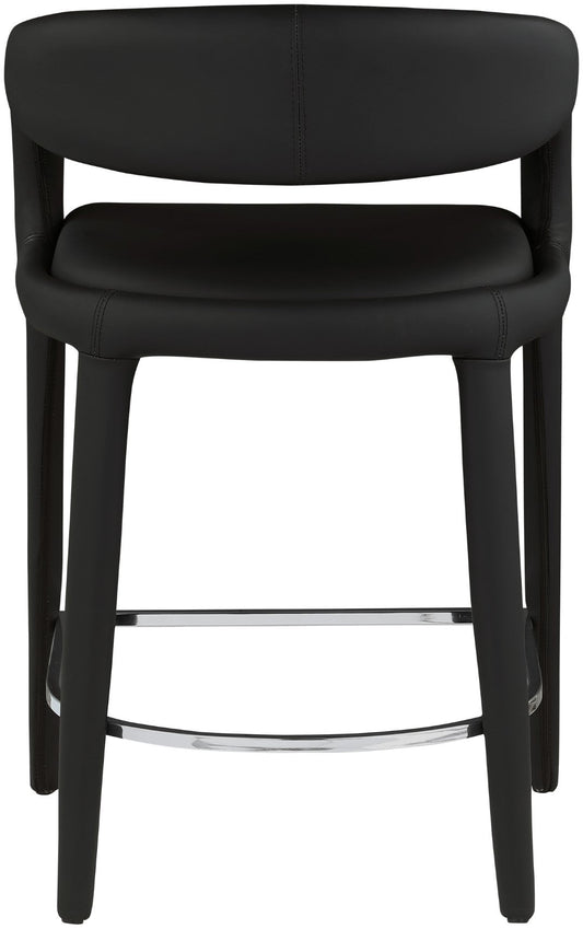 Sylvester Contemporary Counter Height Stool with Rounded Back for Modern Dining Spaces and Comfort