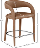 Sylvester Contemporary Counter Height Stool with Rounded Back for Modern Dining Spaces and Comfort