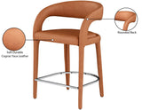 Sylvester Contemporary Counter Height Stool with Rounded Back for Modern Dining Spaces and Comfort