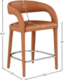 Sylvester Contemporary Counter Height Stool with Rounded Back for Modern Dining Spaces and Comfort