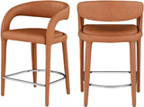 Sylvester Contemporary Counter Height Stool with Rounded Back for Modern Dining Spaces and Comfort