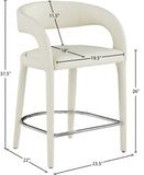 Sylvester Contemporary Counter Height Stool with Rounded Back for Modern Dining Spaces and Comfort