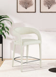 Sylvester Contemporary Counter Height Stool with Rounded Back for Modern Dining Spaces and Comfort
