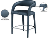 Sylvester Contemporary Counter Height Stool with Rounded Back for Modern Dining Spaces and Comfort