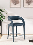 Sylvester Contemporary Counter Height Stool with Rounded Back for Modern Dining Spaces and Comfort