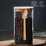 Glass Storage Jar with Bamboo Lid & Spoon