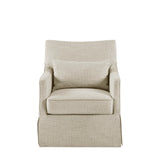 Skirted Swivel Accent Chair Mid-Century Armchair , Beige *