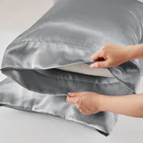 Luxury Satin 6-Piece Sheet Set, Dark Grey