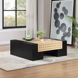 Mondrian Black Coffee Table - Stylish Art Deco Centerpiece with Durable Ash Wood Veneer Finish
