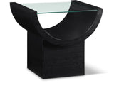 Beverwil End Table - Art Deco Glamour with Elegant Glass Top and Stunning Geometric Design