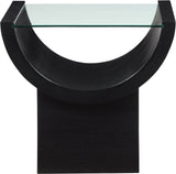 Beverwil End Table - Art Deco Glamour with Elegant Glass Top and Stunning Geometric Design