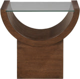 Beverwil End Table - Art Deco Glamour with Elegant Glass Top and Stunning Geometric Design