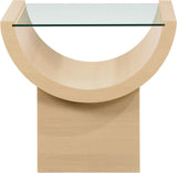 Beverwil End Table - Art Deco Glamour with Elegant Glass Top and Stunning Geometric Design