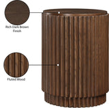 Ronin End Table - Elegant Mid-Century Modern Design with Fluted Detailing for Living Room Charm