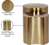 Dimple End Table - Contemporary Brushed Iron Design with Modular Shape for Stylish Living Spaces
