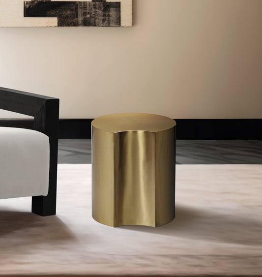 Dimple Contemporary End Table - Stylish Brushed Iron Design for Modern Living Spaces and Décor