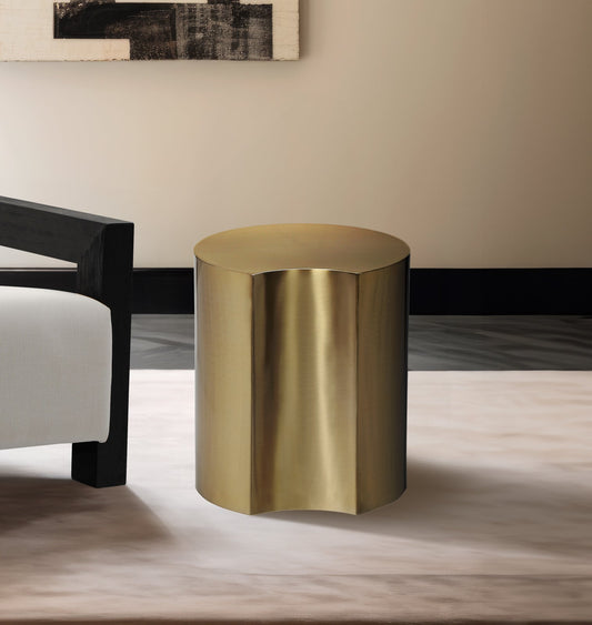 Dimple Gold End Table - Chic Brushed Metal Design for Contemporary Living Spaces and Modular Use