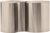 Dimple End Table - Contemporary Brushed Iron Design with Modular Shape for Stylish Living Spaces