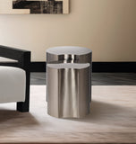 Dimple End Table - Contemporary Brushed Iron Design for Modern Spaces, Versatile & Stylish Accent Piece