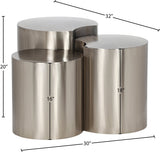 Dimple End Table - Stylish Brushed Metal Design for Contemporary Living Spaces and Modular Use