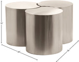 Dimple Contemporary Coffee Table - Modular Brushed Iron Design for Stylish Living Spaces