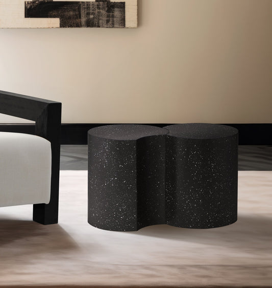 Dimple Black End Table - Contemporary Iron Design with Stylish Terrazo Pattern for Modern Spaces