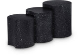 Dimple Black End Table - Contemporary Iron Design with Stylish Terrazo Pattern for Modern Spaces